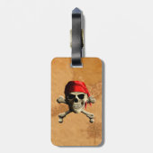 De Jolly Roger Pirate Map Bagagelabel (Achterkant verticaal)