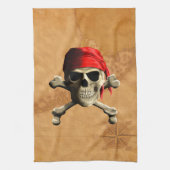 De Jolly Roger Pirate Map Theedoek (Verticaal)