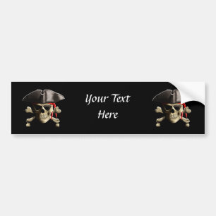De Jolly Roger Pirate Skull Bumpersticker
