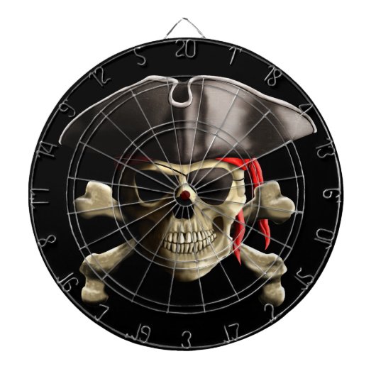 De Jolly Roger Pirate Skull Dartbord (Voorkant)