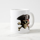 De Jolly Roger Pirate Skull Grote Koffiekop (Voorkant rechts)