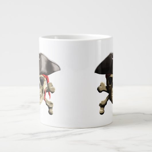 De Jolly Roger Pirate Skull Grote Koffiekop (Voorkant)