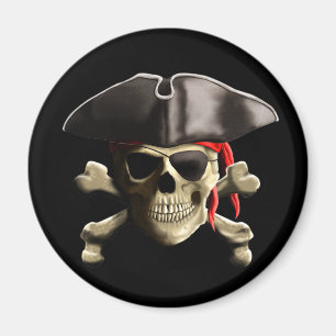 De Jolly Roger Pirate Skull Magneet