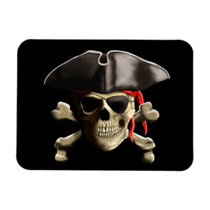 De Jolly Roger Pirate Skull Magneet