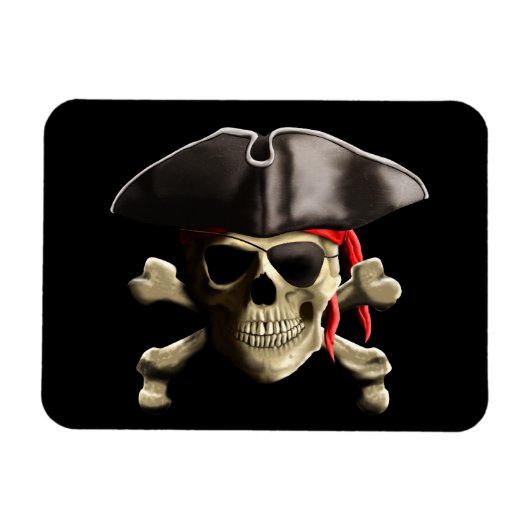 De Jolly Roger Pirate Skull Magneet (Horizontaal)