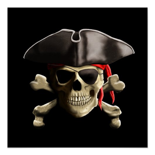 De Jolly Roger Pirate Skull Perfect Poster (Voorkant)