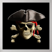 De Jolly Roger Pirate Skull Poster (Voorkant)