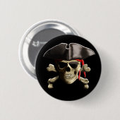 De Jolly Roger Pirate Skull Ronde Button 5,7 Cm (Voorkant /achterkant)