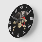 De Jolly Roger Pirate Skull Ronde Klok (Hoek)
