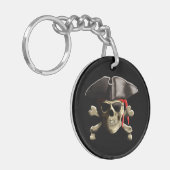 De Jolly Roger Pirate Skull Sleutelhanger (Voorkant Links)
