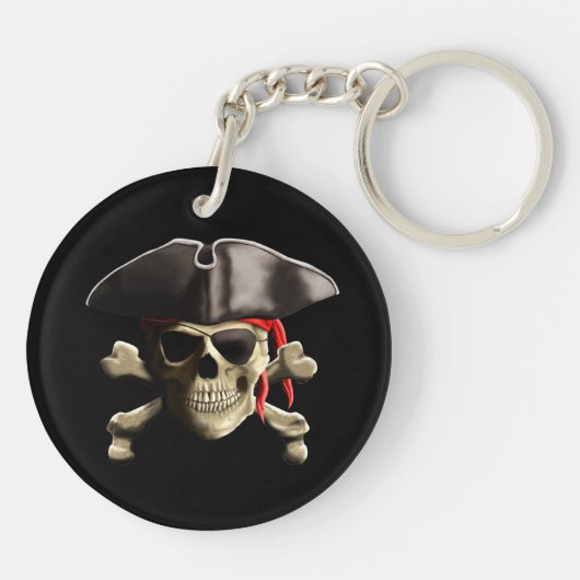 De Jolly Roger Pirate Skull Sleutelhanger (Achterkant)
