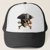 De Jolly Roger Pirate Skull Trucker Pet (Voorkant)
