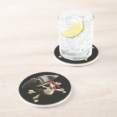 De Jolly Roger Pirate Skull Zandsteen Onderzetter (Zijkant)