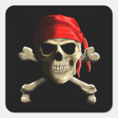 De Jolly Roger Vierkante Sticker (Voorkant)