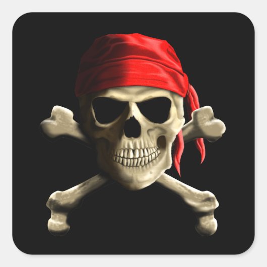 De Jolly Roger Vierkante Sticker (Voorkant)