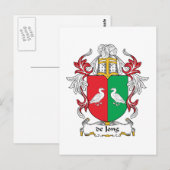 de Jong Family Crest Briefkaart (Voorkant / Achterkant)
