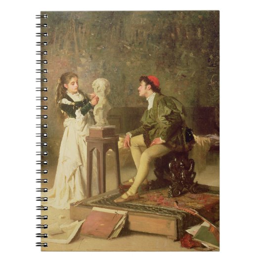 De Jonge Beeldhouwster (olieverf op doek) Notitieboek (Voorkant)