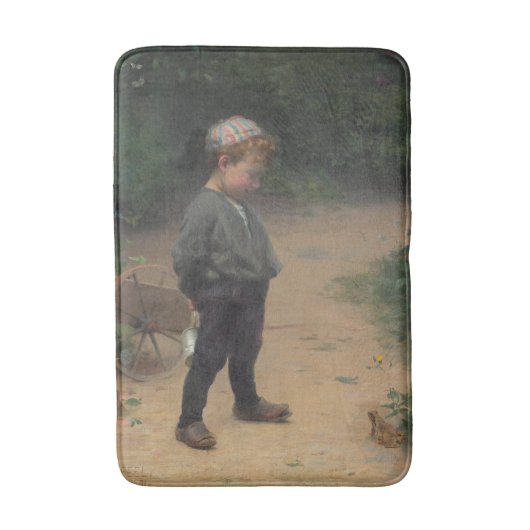 De jonge bioloog met een kikker (door Paul Peel) Badmat (Voorkant Verticaal)