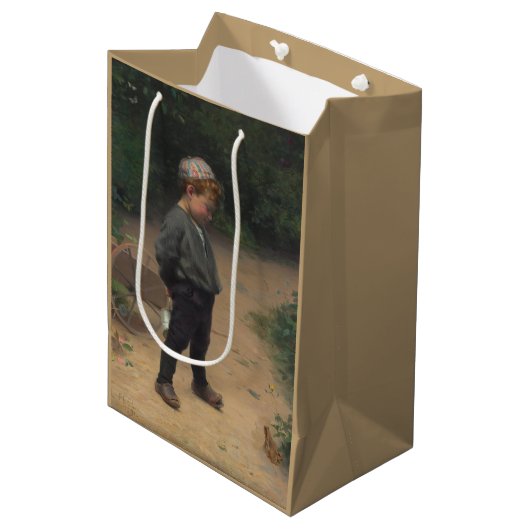 De jonge bioloog met een kikker (door Paul Peel) Medium Cadeauzakje (Voorkant Gekanteld)