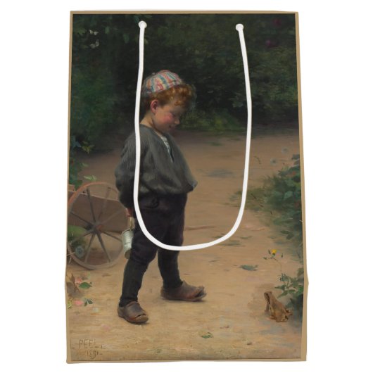 De jonge bioloog met een kikker (door Paul Peel) Medium Cadeauzakje (Achterkant)