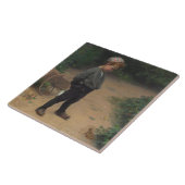 De jonge bioloog met een kikker (door Paul Peel) Tegeltje (Zijkant)