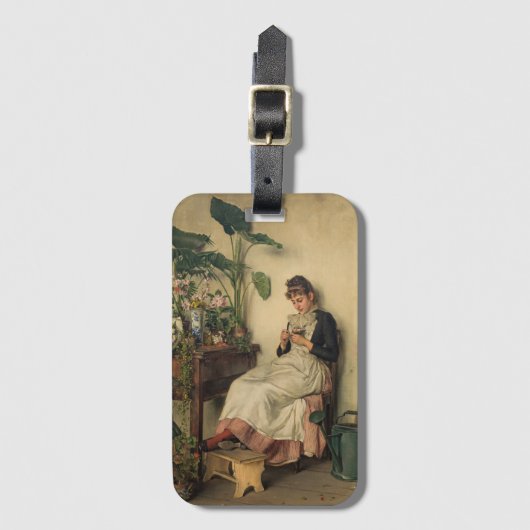 De jonge bloemist (Carl Zewy) Bagagelabel (Voorkant (verticaal))