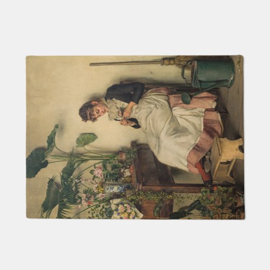 De jonge bloemist (Carl Zewy) Deurmat (Voorkant)