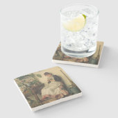 De jonge bloemist (Carl Zewy) Stenen Onderzetter (Zijkant)