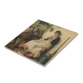 De jonge bloemist (Carl Zewy) Tegeltje (Zijkant)