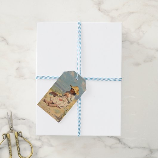 De jonge botanicus (door Paul Peel) Cadeaulabel (Met Touw)