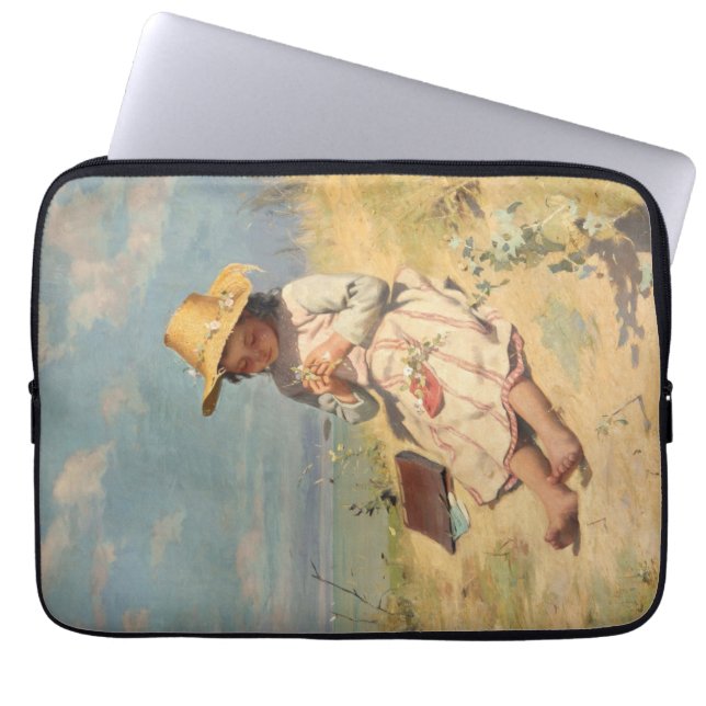 De jonge botanicus (door Paul Peel) Laptop Sleeve (Voorkant)