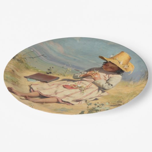 De jonge botanicus (door Paul Peel) Papieren Bordje (Gekanteld)