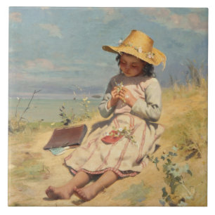 De jonge botanicus (door Paul Peel) Tegeltje