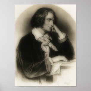 de jonge Franz Liszt-portret Poster