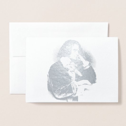 de jonge Franz Liszt - zilveren portret Folie Kaarten (Voorkant met envelop)