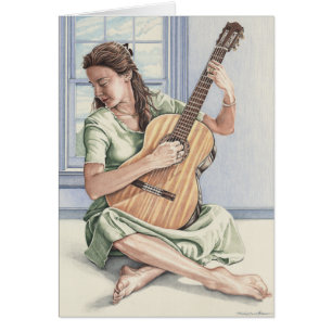 De jonge gitarist-kaart