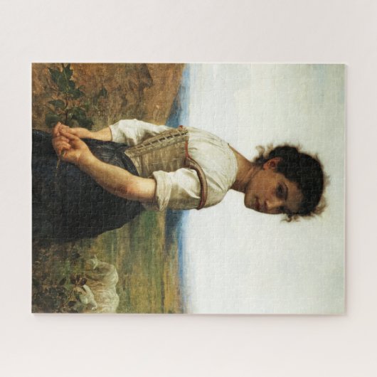 De jonge herder van William-AdolpheBouguereau Legpuzzel (Horizontaal)
