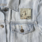 De jonge John met de Lamb in een landschap Vierkante Button 5,1 Cm (In situ)