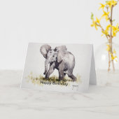 De jonge Kaart van de Verjaardag van de Olifant (Gele Bloem)