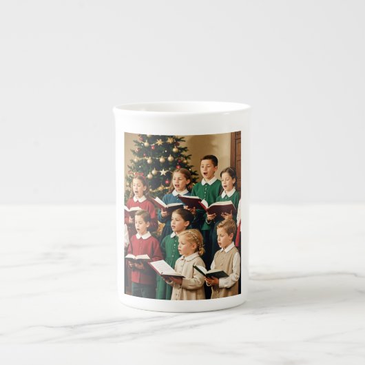 De jonge kerstliedjeszangers, mok (Voorkant)
