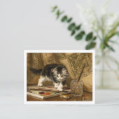 De jonge kunstenaar Henriëtte Ronner-Knip Briefkaart (Staand voorkant)