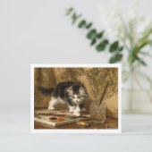 De jonge kunstenaar Henriëtte Ronner-Knip Briefkaart (Staand voorkant)