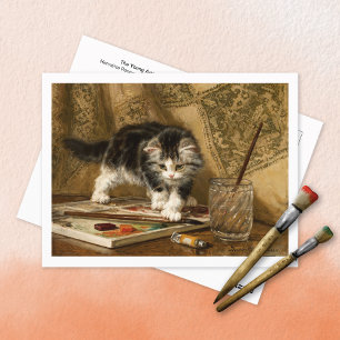 De jonge kunstenaar Henriëtte Ronner-Knip Briefkaart