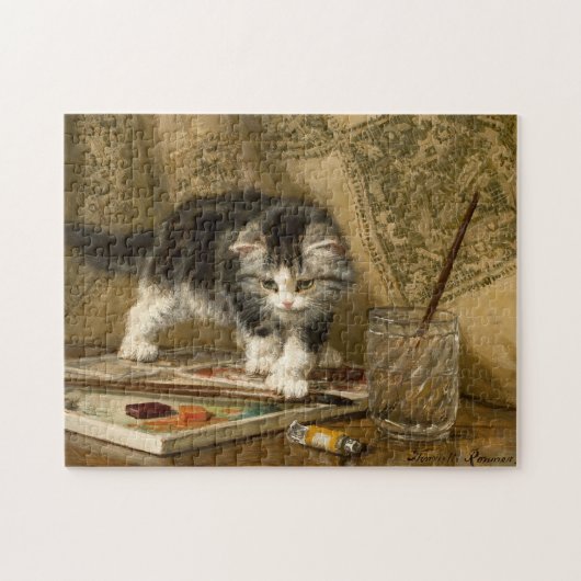 De jonge kunstenaar | Henriëtte Ronner-Knip Legpuzzel (Horizontaal)