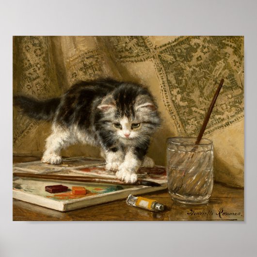 De jonge kunstenaar | Henriëtte Ronner-Knip Poster (Voorkant)