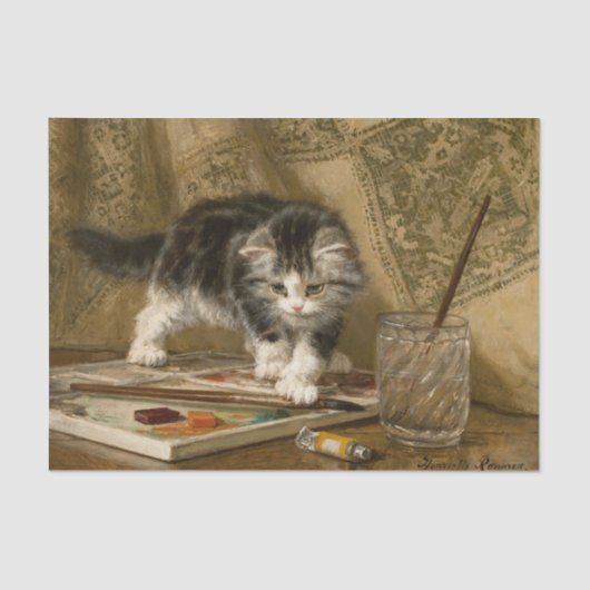 De jonge kunstenaar Henriette Ronner-Knip Tissuepapier (Voorkant)