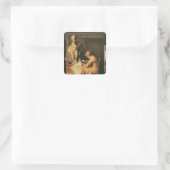 De jonge kunstenaar vierkante sticker (Tas)