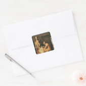 De jonge kunstenaar vierkante sticker (Envelop)