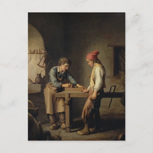 De jonge leerling, vóór 1903 briefkaart (Voorkant)