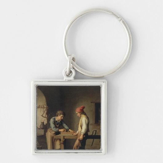 De jonge leerling, vóór 1903 sleutelhanger (Voorkant)